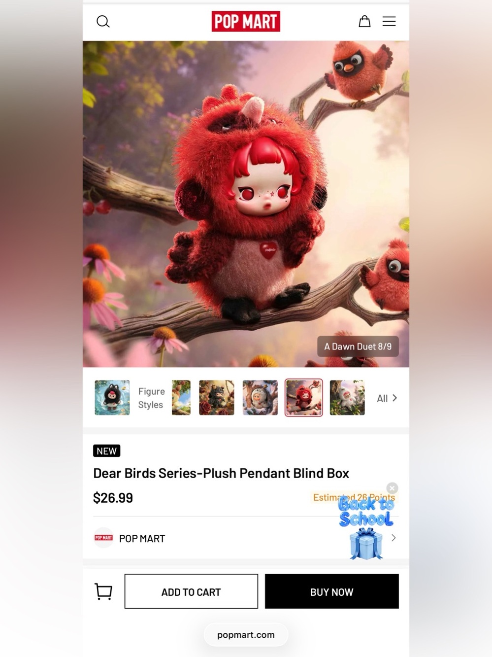 POP MART Dear Birds Series-Plush Pendant Blind Box